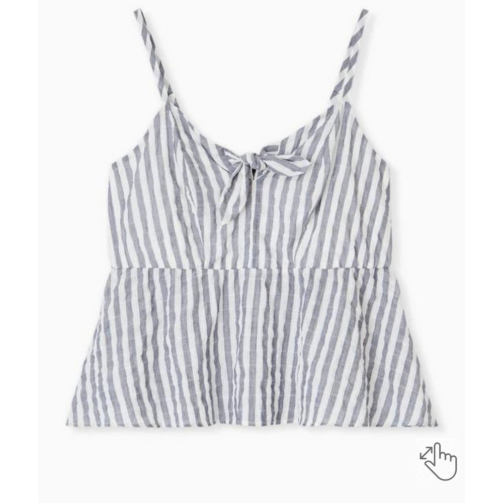 Torrid (2) Peplum Cotton Tie Front Midi Cami
